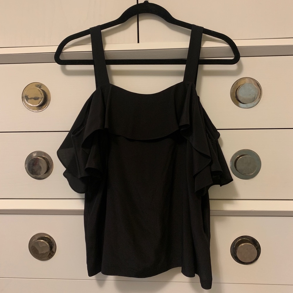 J Crew off the shoulder black blouse